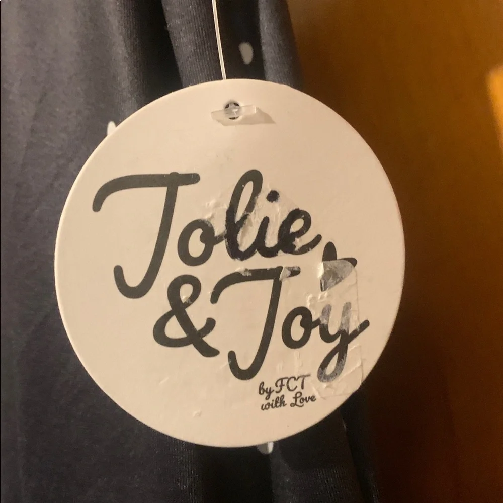 NWT Jolie & Joy Size L Black Polka Dot Bubble Skirt Mini Dress - Picture 2 of 6